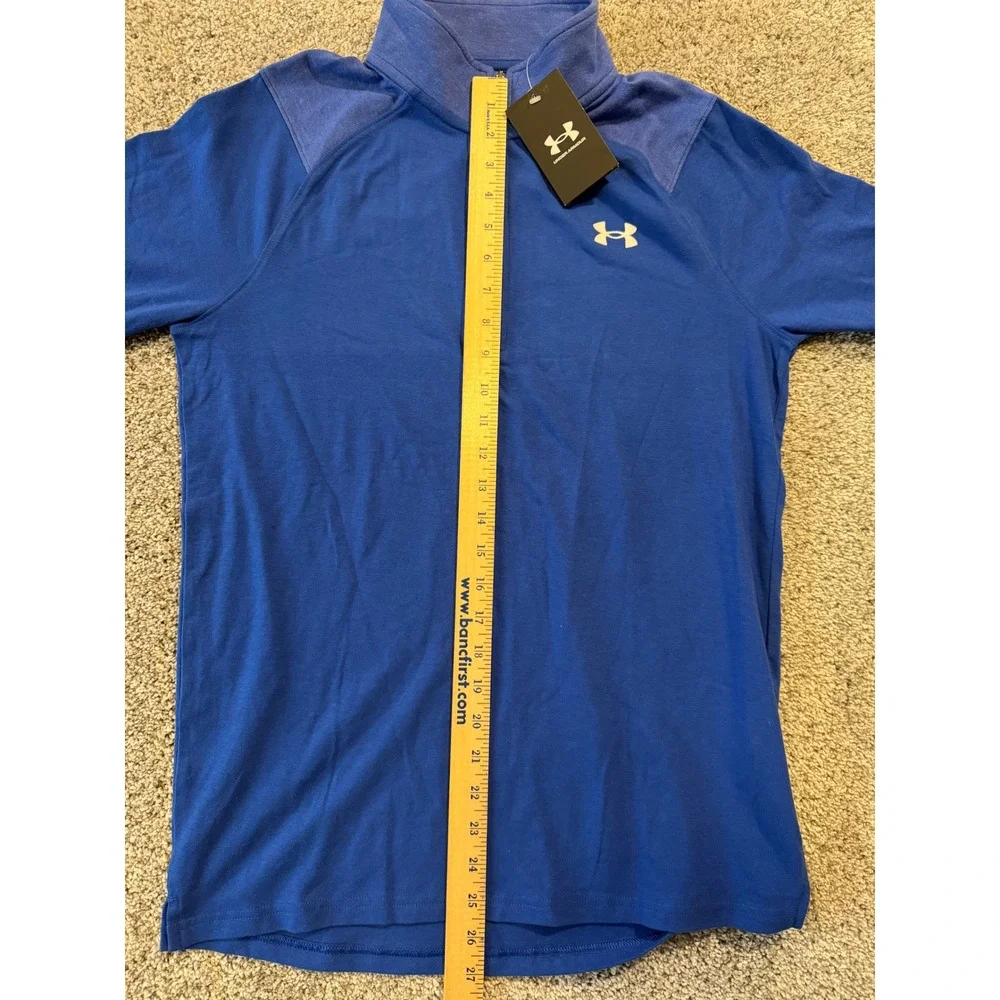 Under Armour Pullover‎ Mens Small Blue 1/4 Zip Loose Fit Long Sleeve Athletic